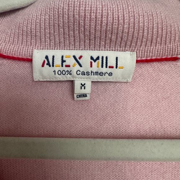 Alex Mill Blush Pink 100% Cashmere Ally Polo Pullover Sweater, Size M, Like New - Picture 3 of 8